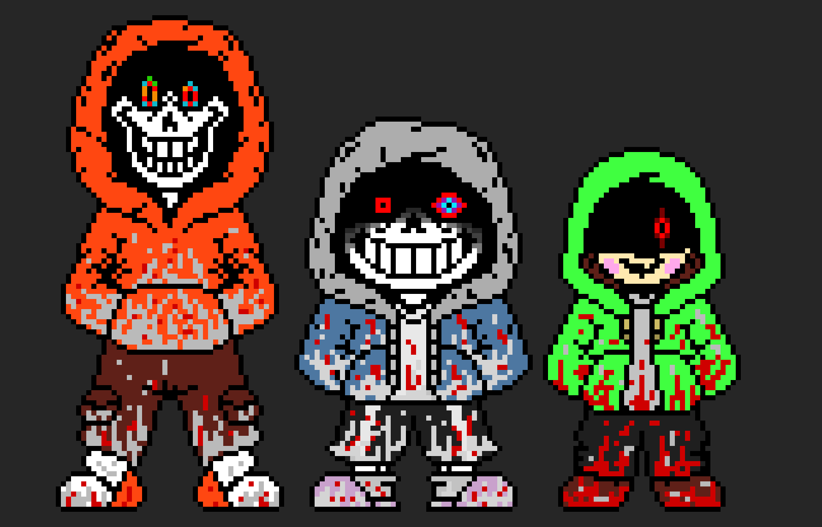 Yes, sorted it now any way. MAD Time Trio Dust...Sans Papyrus and Chara | Pixel Art Maker