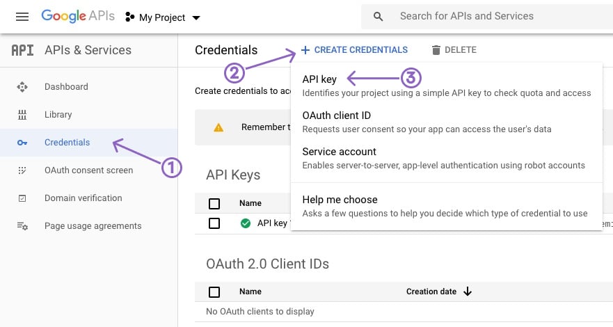 · from the navigation menu, select services > instances. How To Create A Google Maps Api Key Vasco Wordpress Theme Documentation Pixelgrade