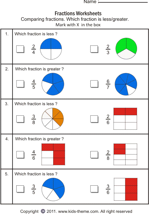 fractions worksheets free image