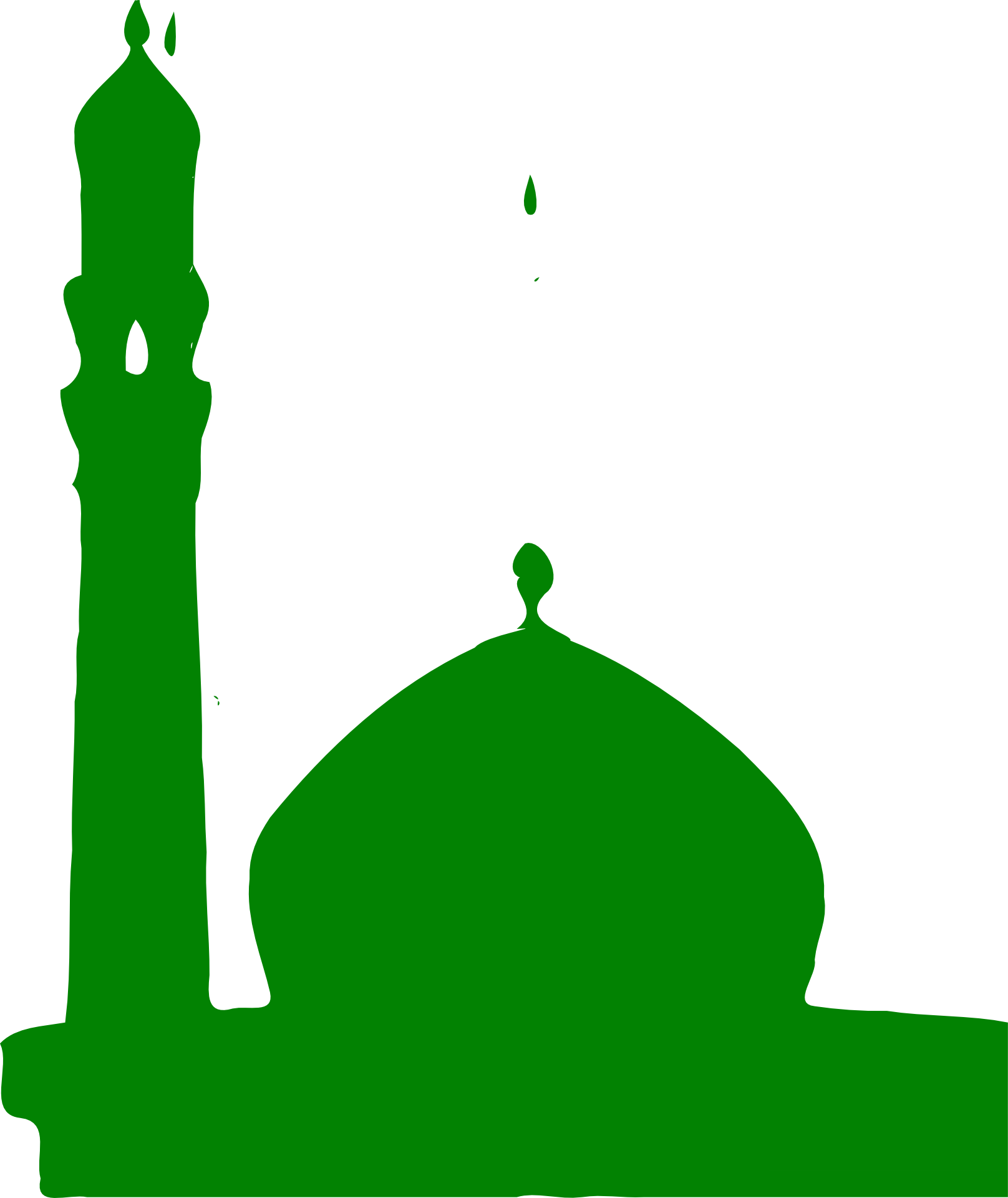 Image Of Mosque In Bright Green Color