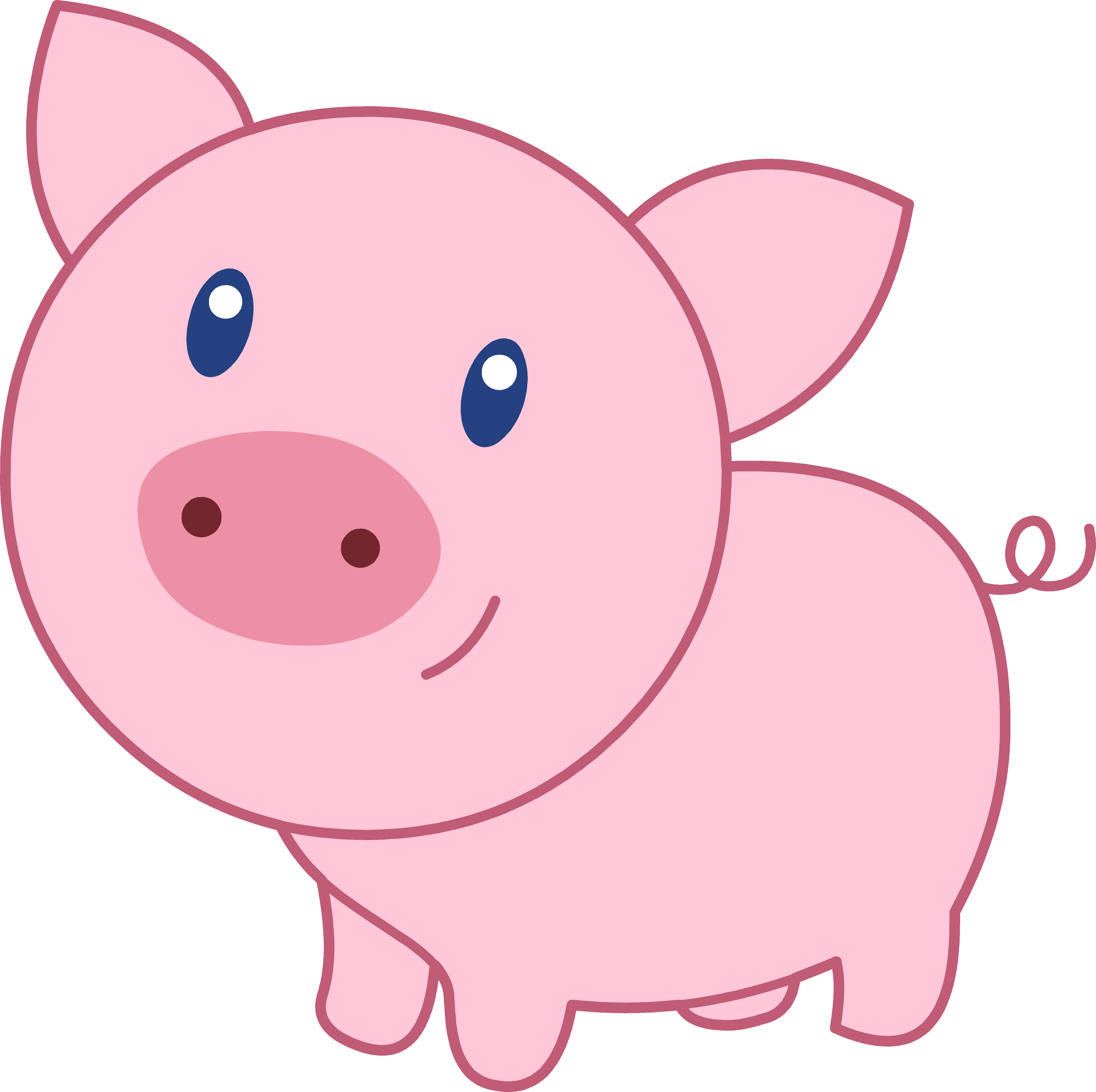 Learn how to draw a cute baby pig easy, step by step. Drawing Pink Pig Free Image Download