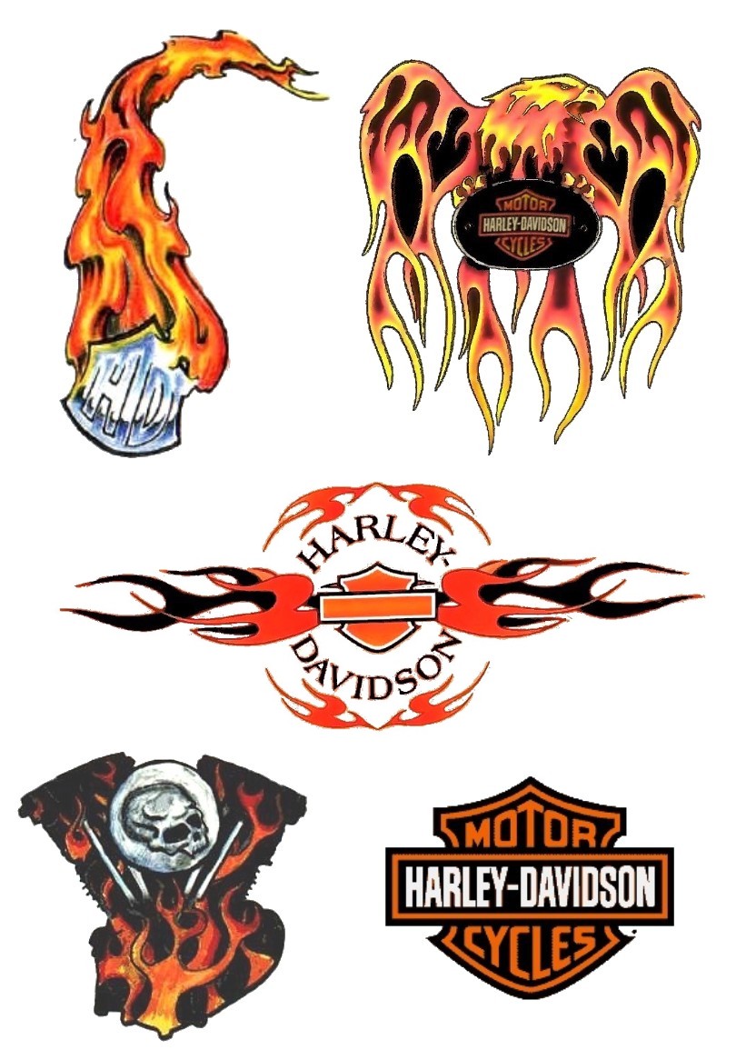 Set Of Colorful Tattoos With Harley Davidson Logo Free Image Download 1155_x_821_jpg