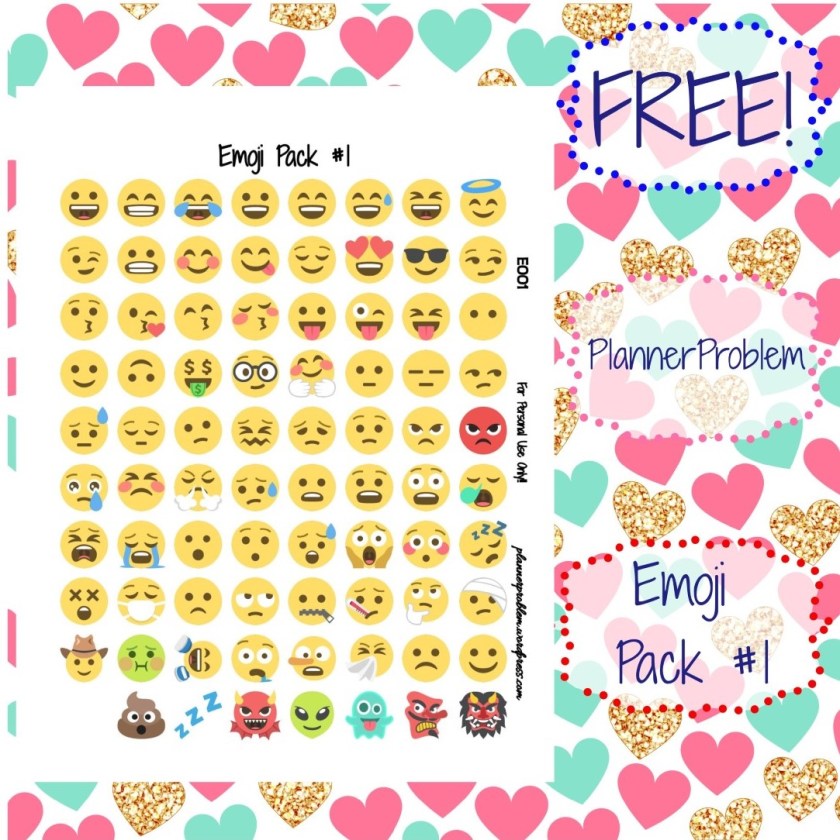 emoji pack 1 free printable planner stickers plannerproblem