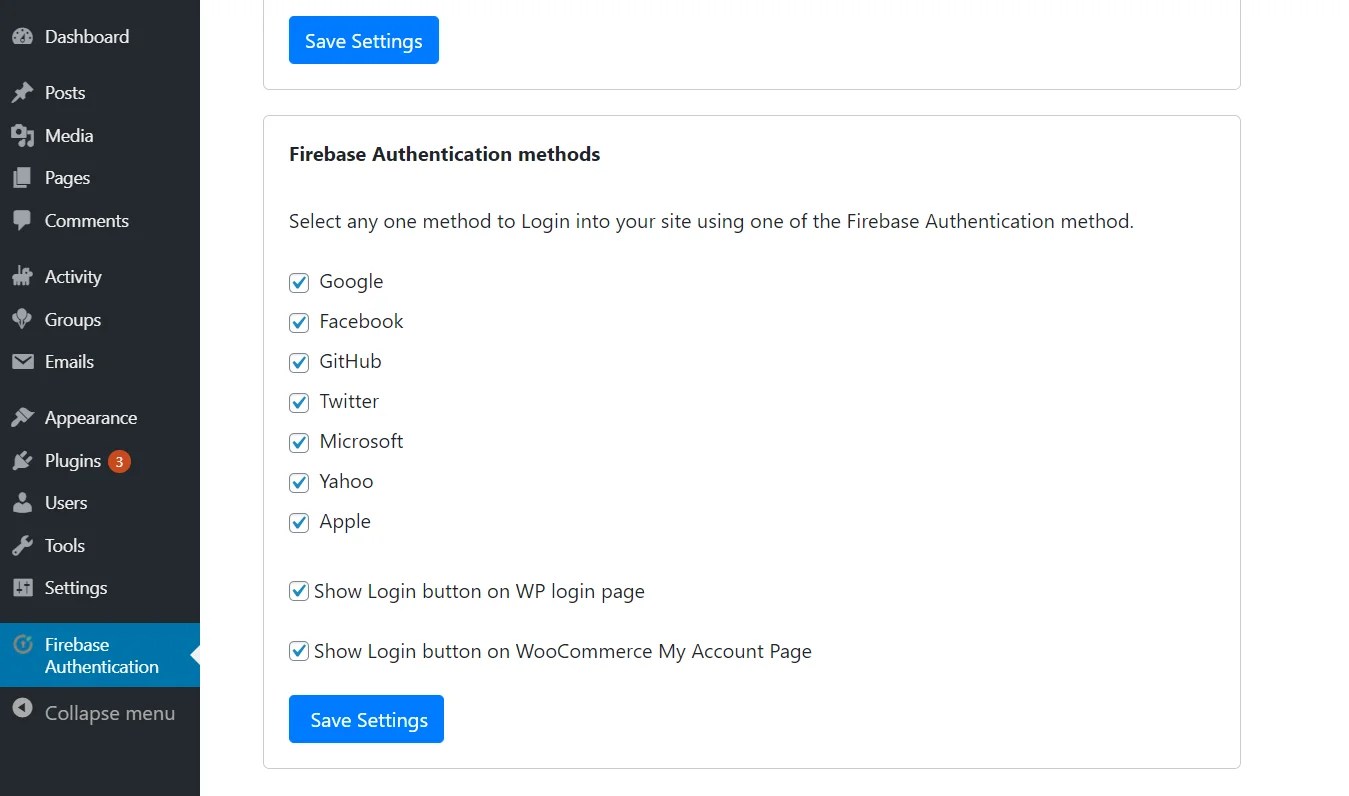 On the sign in method tab, enable the email/password provider. Firebase Social Login Integration Wordpress Authentication