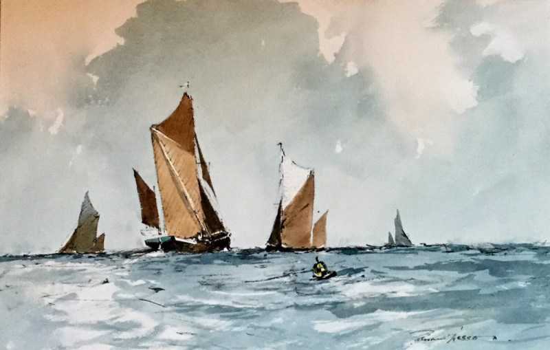 как рисовать волны акварелью