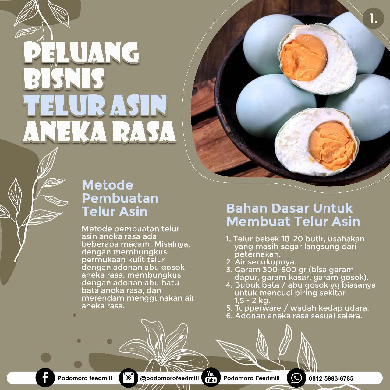 Peluang Bisnis Telur Asin Aneka Rasa, Podomoro Poultry Equipment