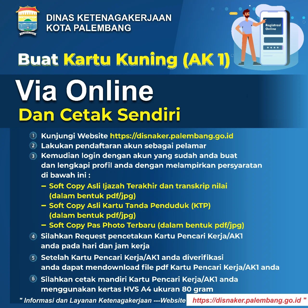 Hingga akhirnya, pada senin (1/11/2021) pukul 17.00 wib, tim berhasil mengamankan ms … Keren Daftar Secara Online Kartu Kuning Ak 1 Di Palembang Bisa Cetak Sendiri Dirumah Pojoksumsel Com