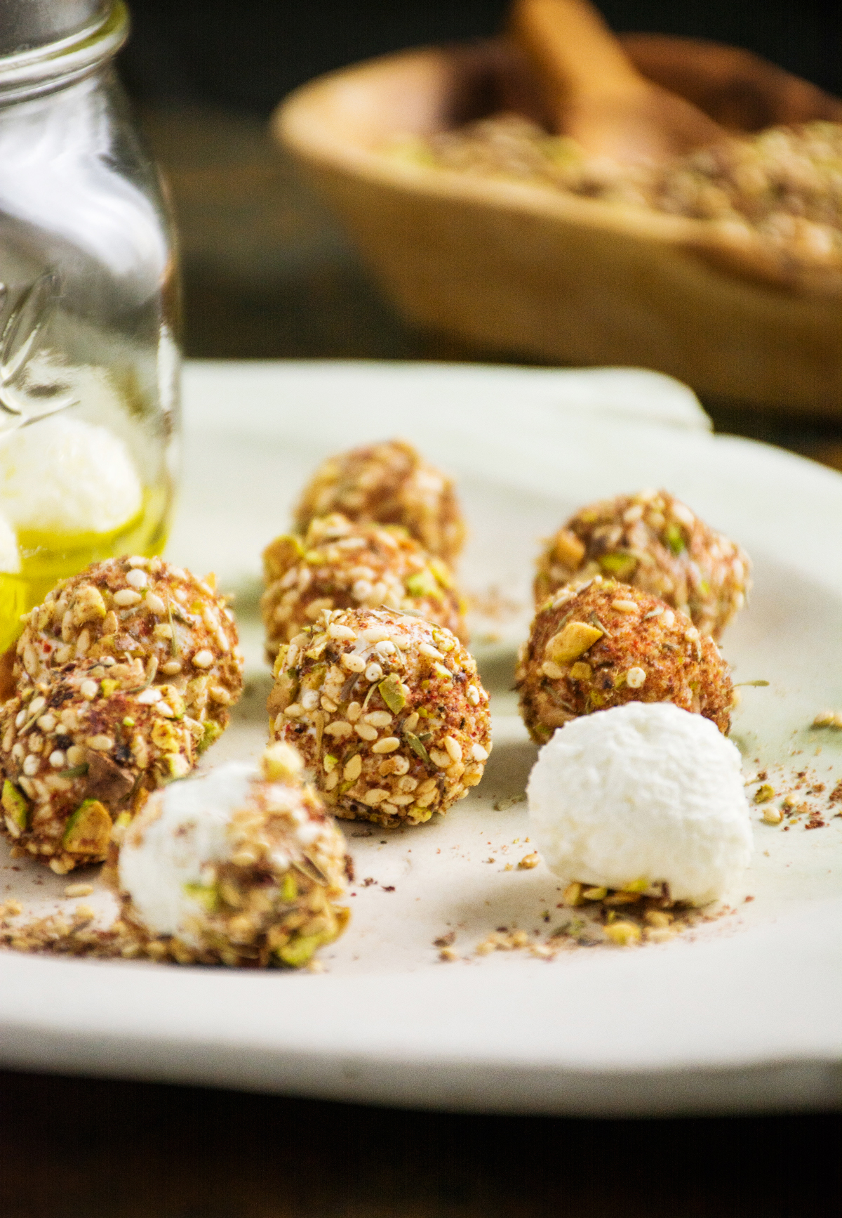 Homemade Yogurt & Dukkah Encrusted Labneh Balls