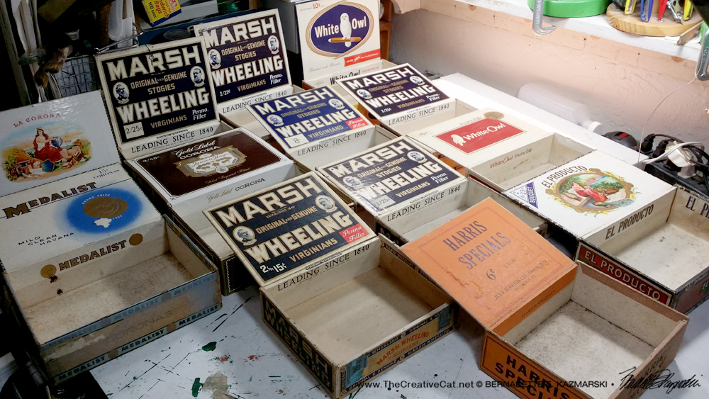 Keepsakes Made from Vintage Cardboard Cigar Boxes Portraits of Animals