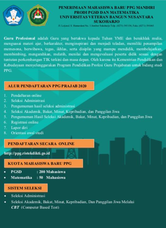 Pemanggilan peserta ppg dalam jabatan angkatan iii tahun 2021. Info Pendafataran Ppg Ppg Univet Bantara