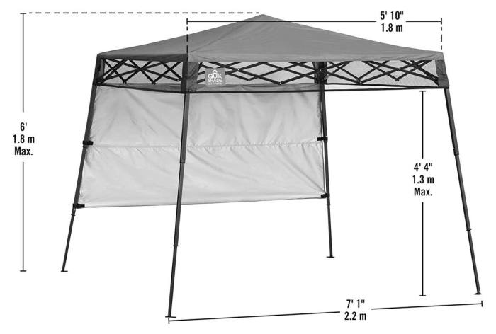 Pop up canopy dimensions