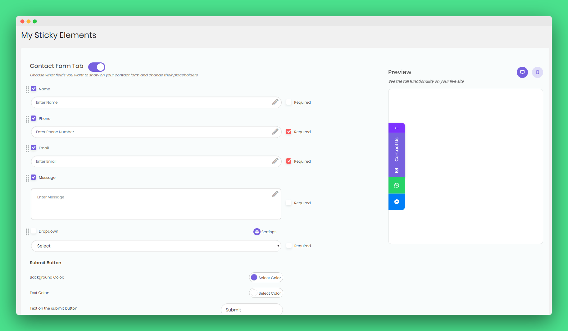 Want to use the robust pro version? My Sticky Elements: Floating Contact Form, Call, Chat WordPress Plugin - Premio