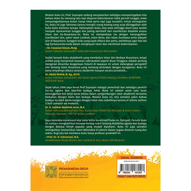 Harga murah di lapak gubuk book and gallery. Dialektika Islam Dan Budaya Nusantara Prenada Media