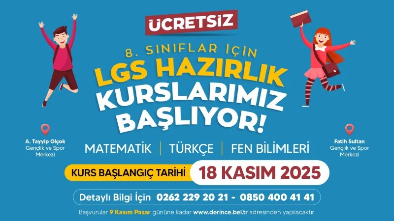 Derince’de Ücretsiz LGS Kursları Başlıyor!