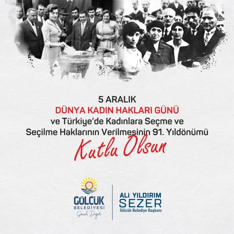 Gölcük Belediye Başkanı Sezer’den Kadın Hakları Mesajı!