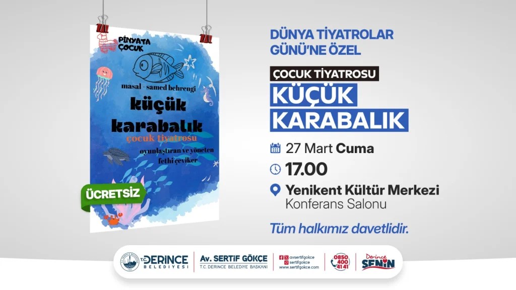 Derince’de Dünya Tiyatrolar Günü’ne özel etkinlik!
