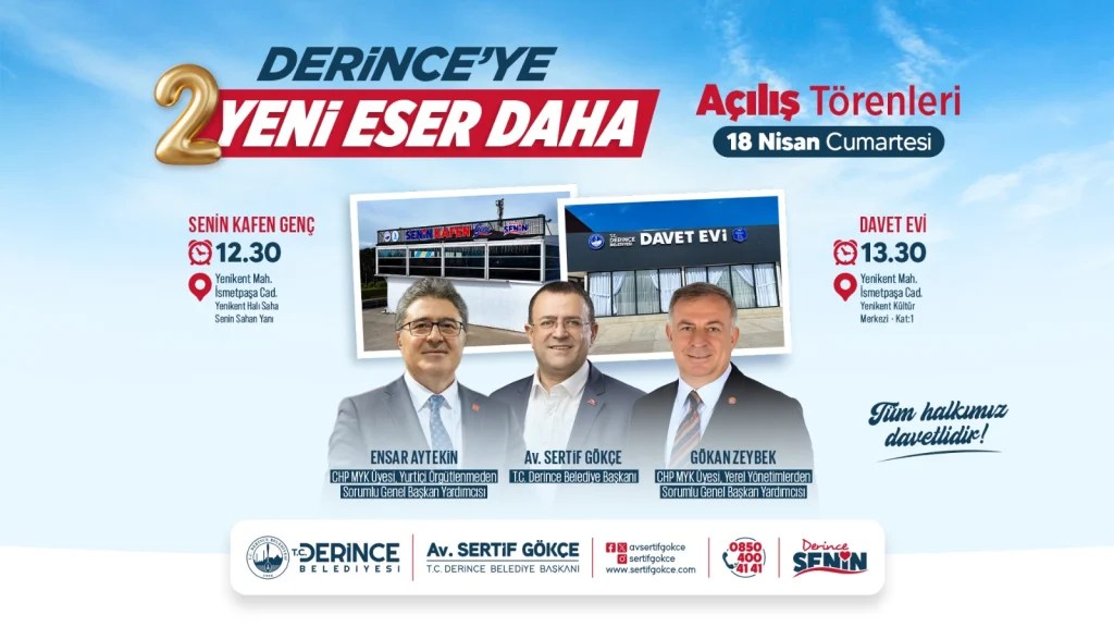 Derince’de iki yeni eser hizmete açılıyor
