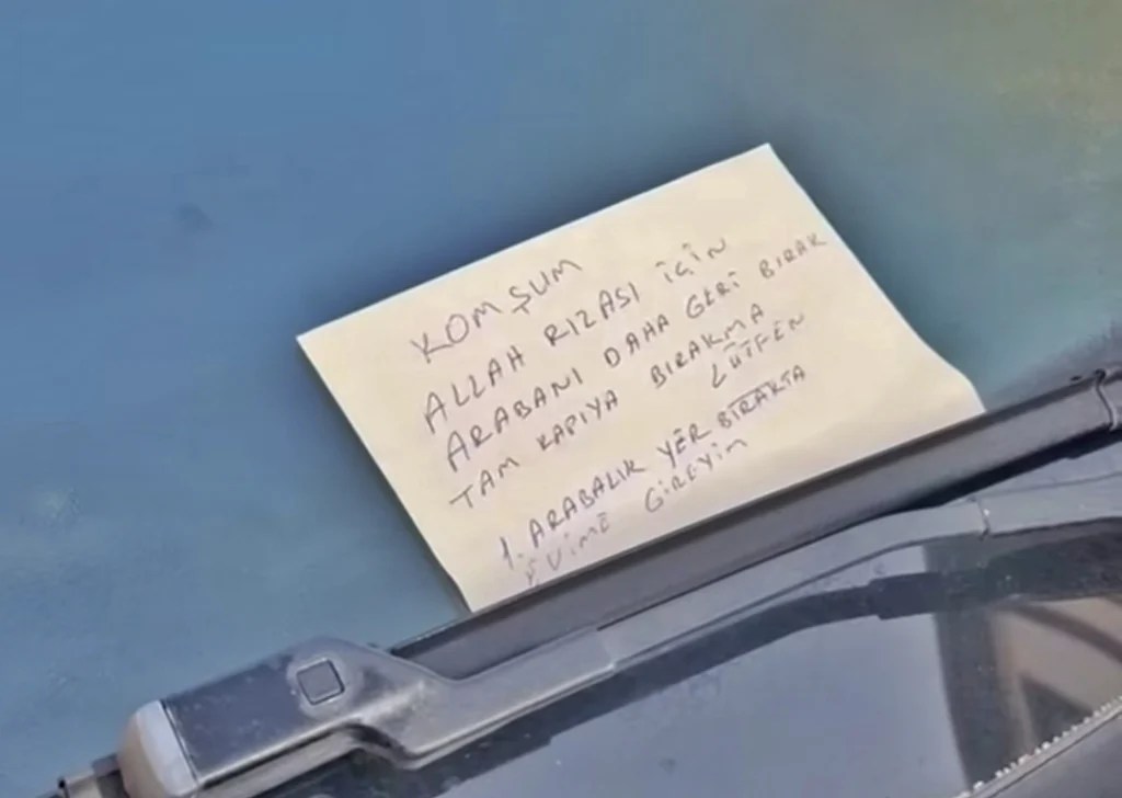 Park sorununa komşudan nazik not
