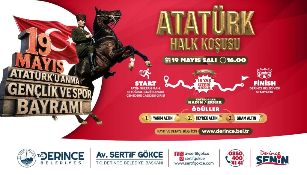Derince’de 19 Mayıs için Atatürk Halk Koşusu