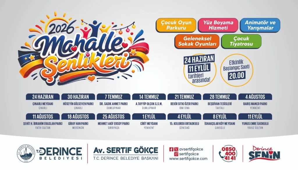 Derince’de Yaz Şenlikleri Başlıyor