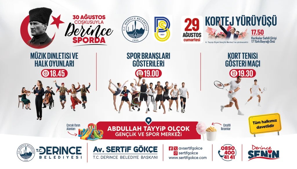 30 Ağustos Coşkusu Derince’de Yaşanacak!