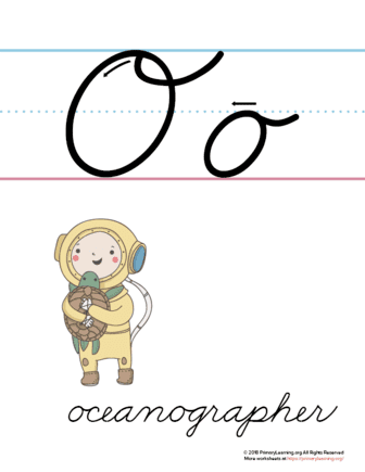 We can refer to a handwriting style or system as a script. The Letter O In Cursive Printable Poster Primarylearning Org