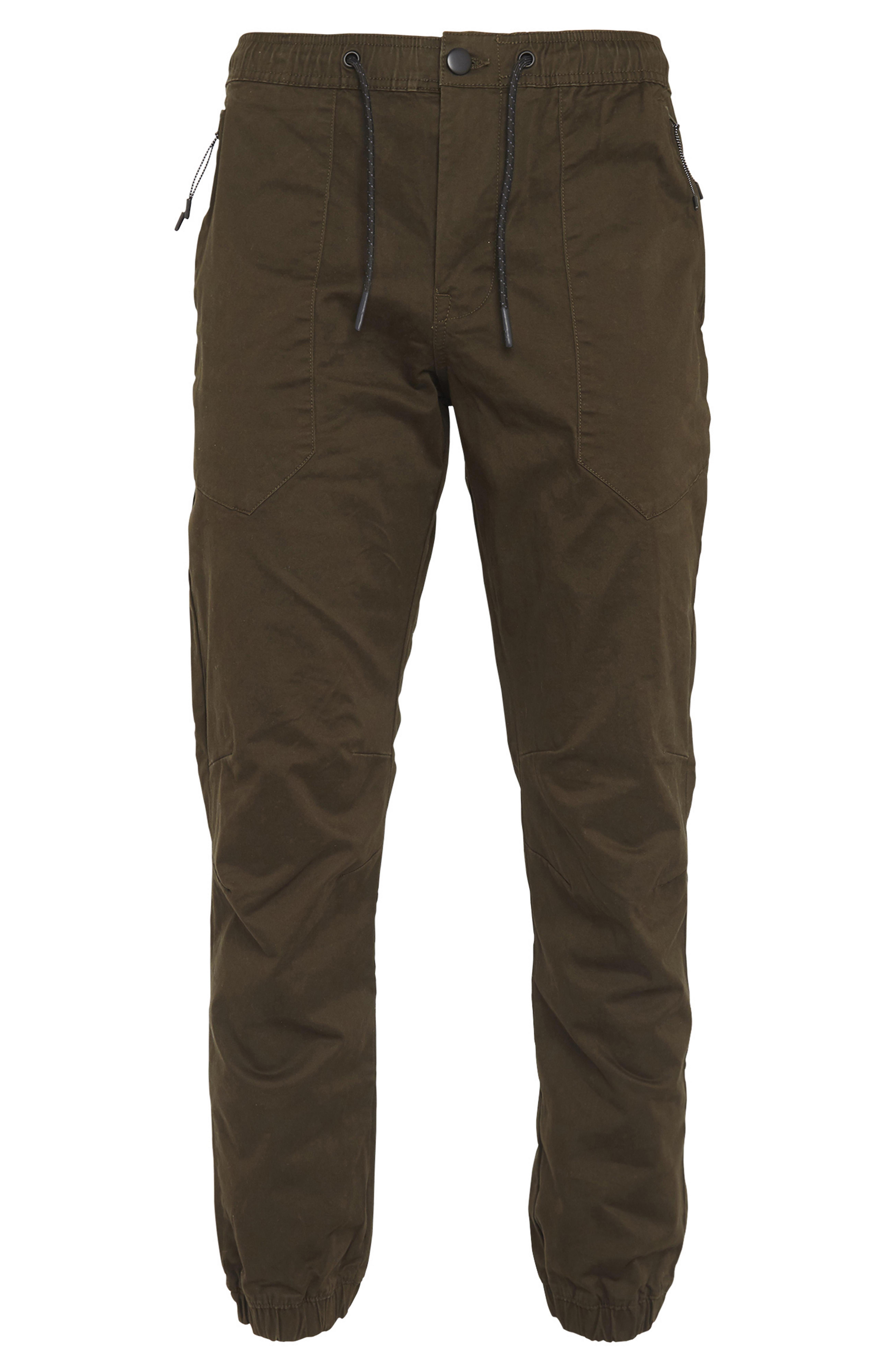 Calças treino punho caqui Calças para homem Roupa para