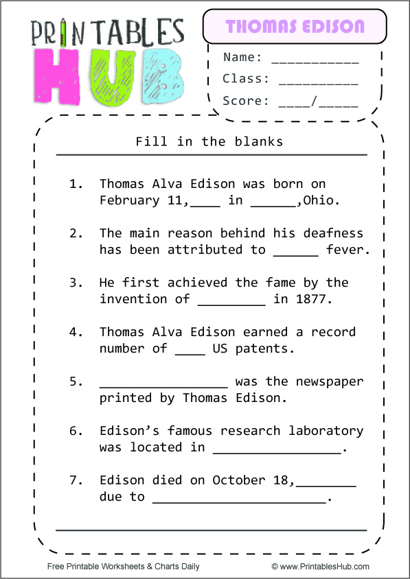 free printable thomas edison worksheets pdf printables hub