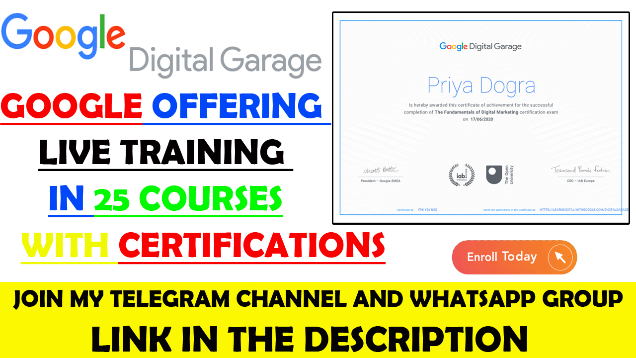 There's more to google than its search engine, and many of the company's tools cater to today's digital marketers. Google Digital Garage 20 Free Courses With Certificates Google Live Training With Digital Badge