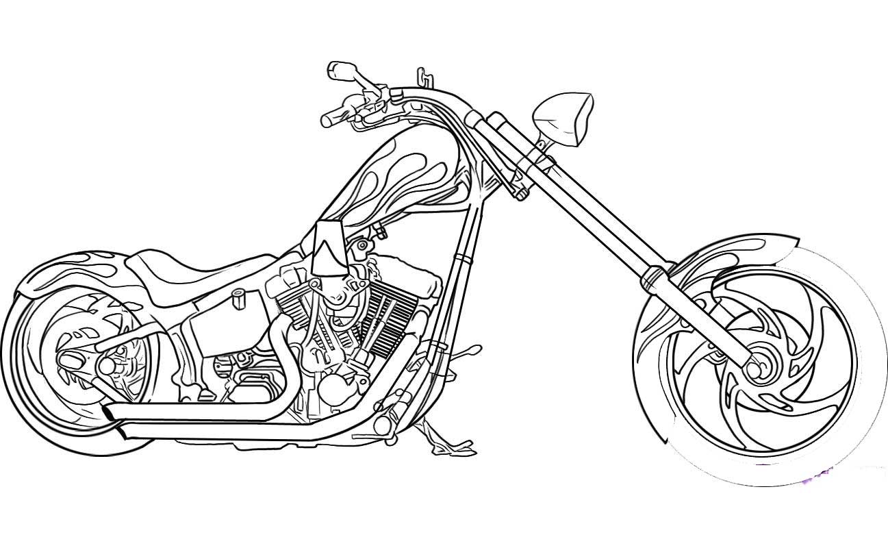 Harley davidson coloring pages for kids. Printable Motorcycle Coloring Pages For Preschoolers