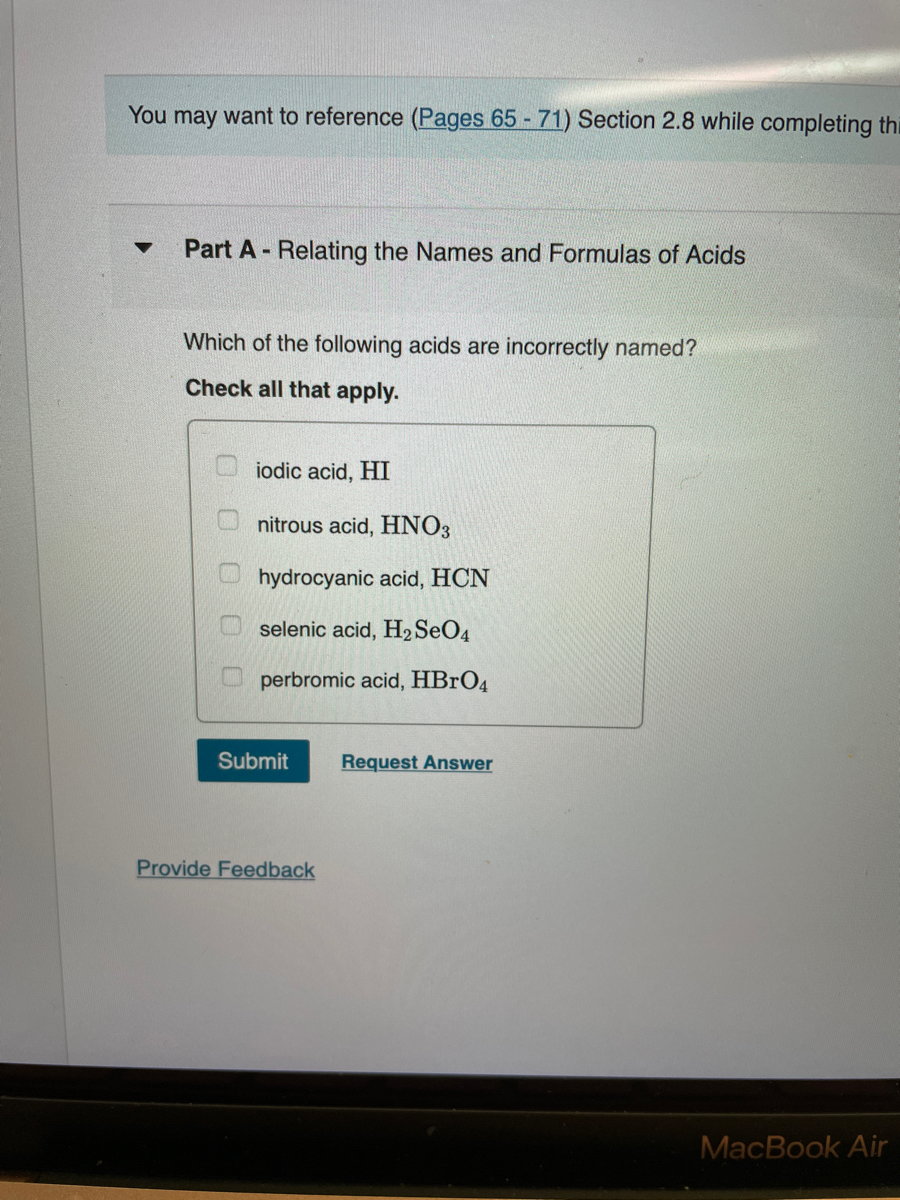 Answered: Part A- Relating the Names and Formulas… | bartleby