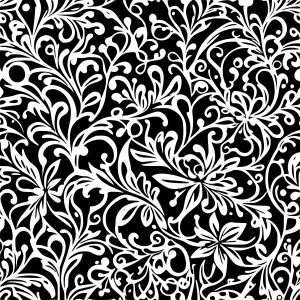 SVG black and white floral background