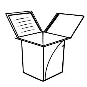 SVG box with a closed lid on a white background
