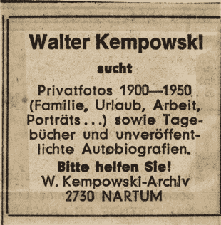 Walter Kempowski Sammeltag