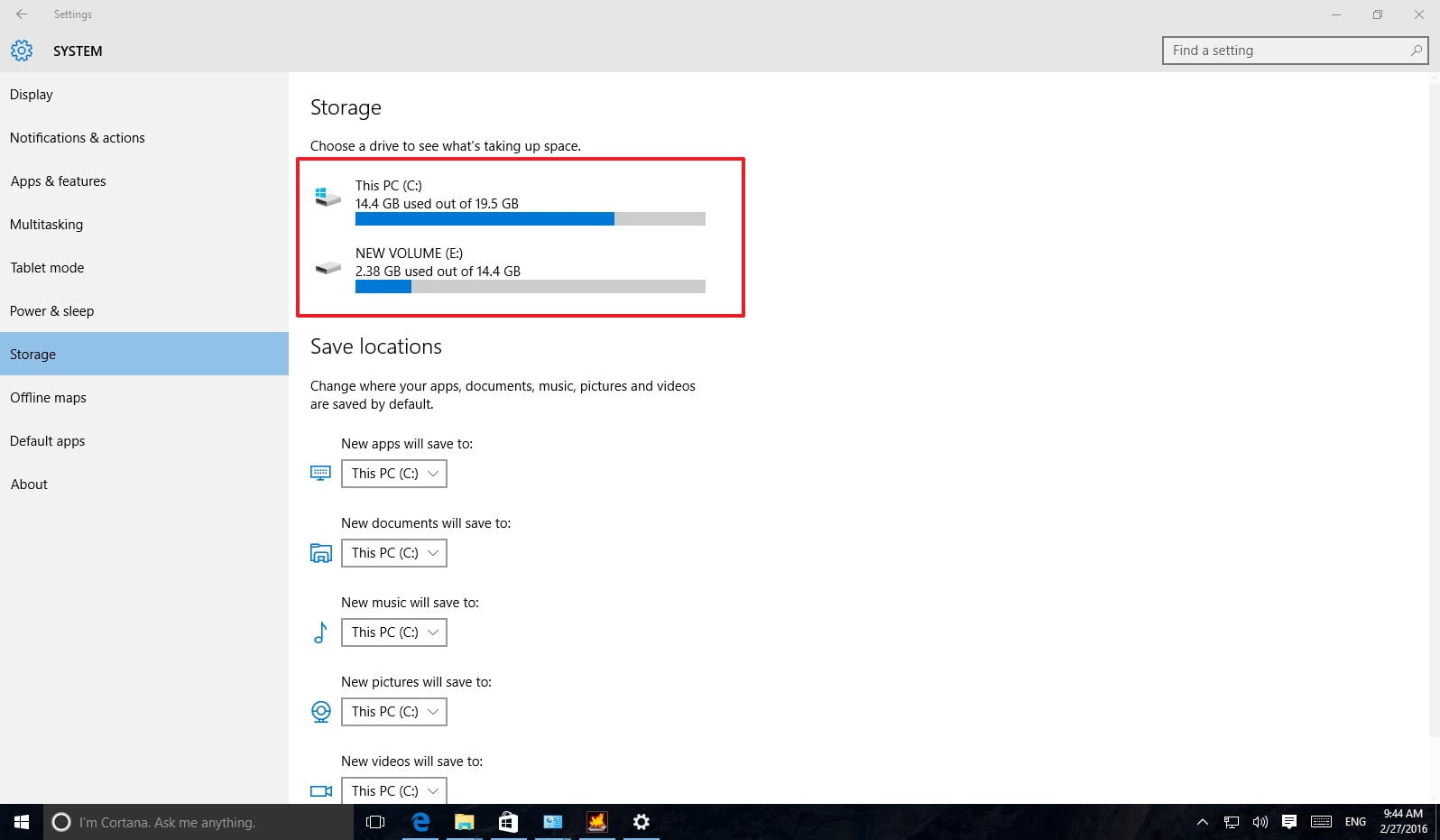 làm trống bộ nhớ windows 10 pc