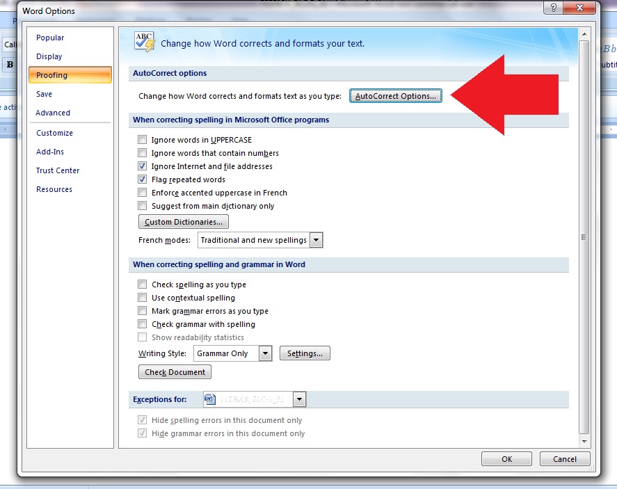 Just obey the following instructions: How To Use Microsoft Word Autocorrect The Proofreading Pulse