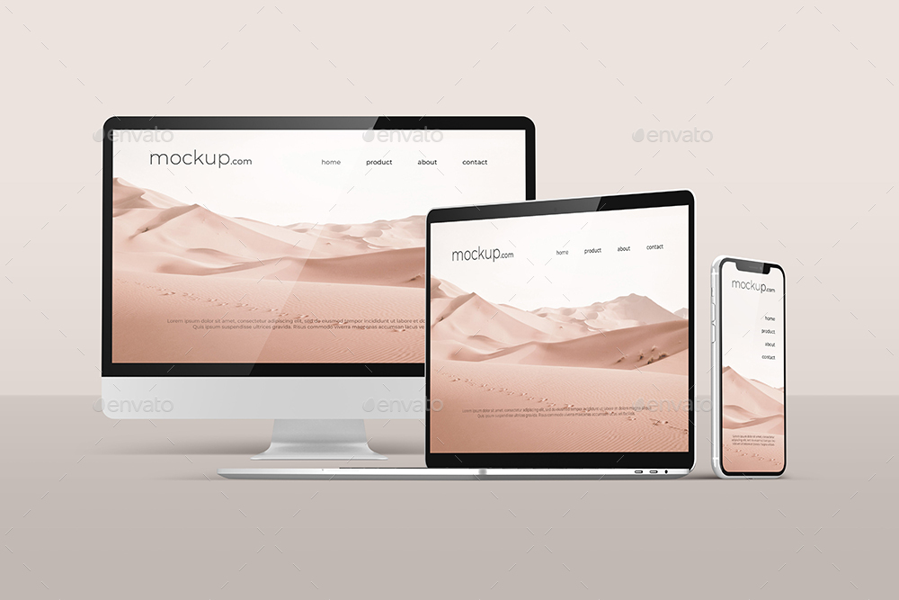 The free psd mockup file consists of smart objects. Responsive Screen Apple Device Mockup Psd Design