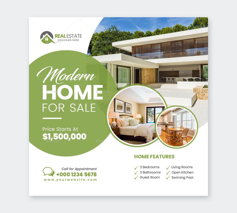 Buy real estate instagram graphics, designs & templates from $2. 12 Best Real Estate Instagram Post Templates Psd Psd Design