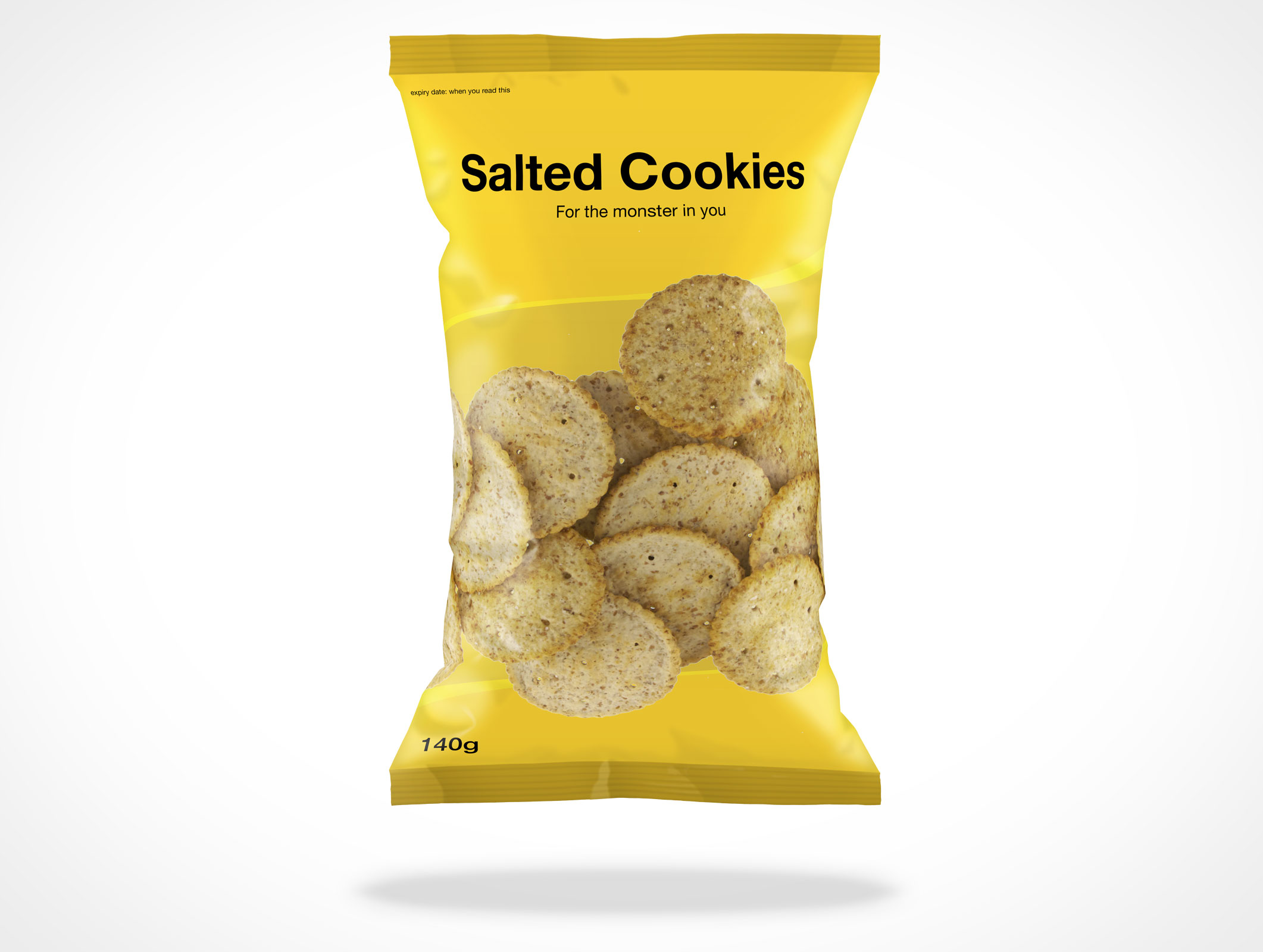 Coming in psd format, the mockup showcases a simple bag of chips in two positions, one from a front point of view, and one from a perspective . Chip Bag Mockup Eye Level Front View In Bag Catalog Psdcovers
