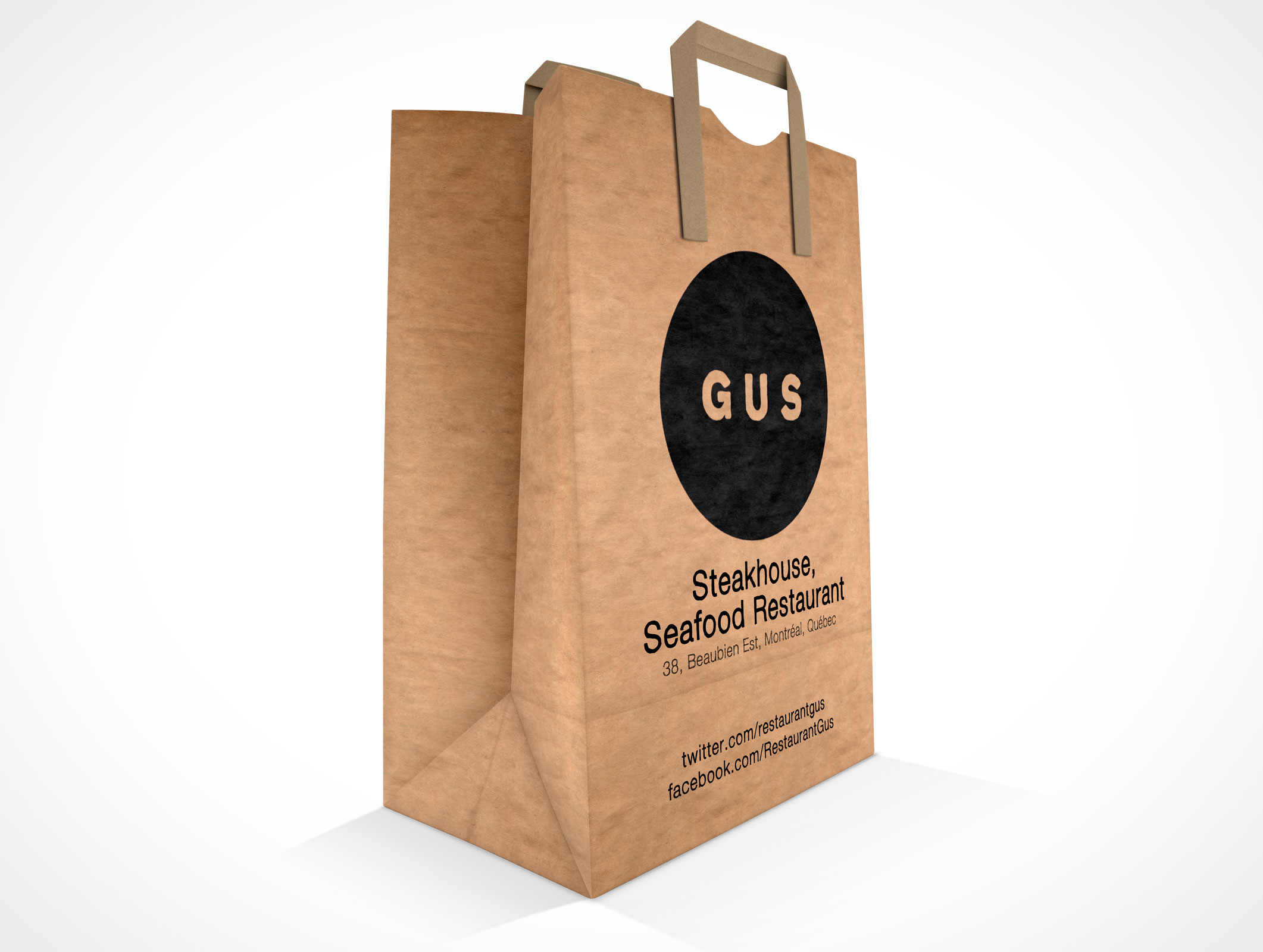 Paper takeout bags 3 sizes packaging mockup v17.0. Paper Bag Mockup With Flat Handles In Bag Catalog Psdcovers