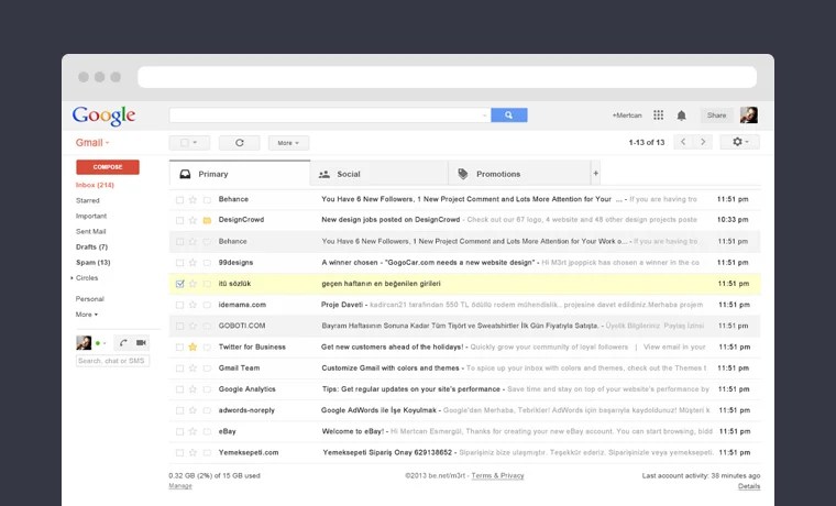A two tone crib placed under a safari animal mobile flanked by a gray roll ar slipcovered glider . Free Gmail Ui Mockup Download Psddaddy Com