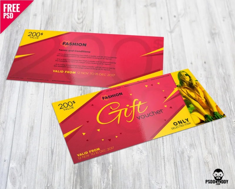 30+ free gift voucher mockup psd & vector templates: Download Fashion Gift Voucher Free Psd Psddaddy Com