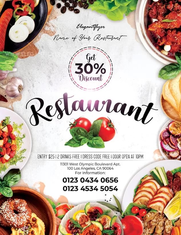 Flyers can help you broadcast a message to a wide audience. Restaurant Free Flyer Psd Template Psdflyer