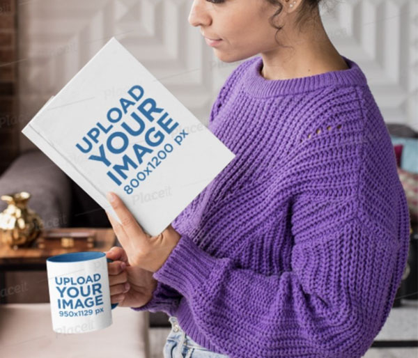 Photo A free mockup generator with a book in woman hands, sitting on a wooden floor. 41 Free Book Mockup Psd Templates For Designers Psd Stack