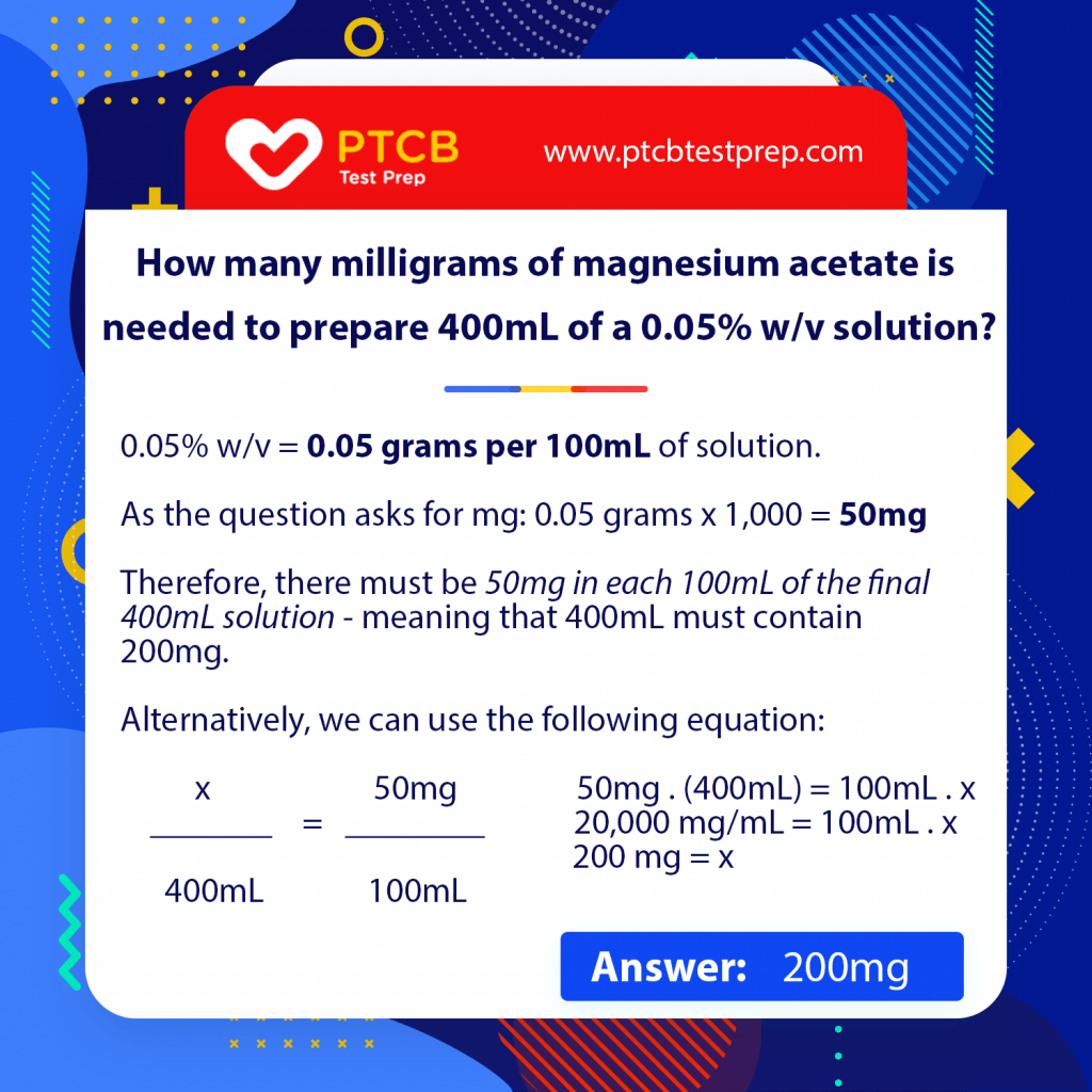 Proficiency in pharmacy math is important. Ptcb Concentration Calculations Ptcb Test Prep