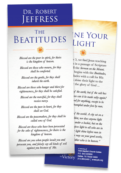 Some people believe that you should avoid getting a credit card as they generate debt. The Beatitudes Encouragement Card From Dr Robert Jeffress Pathway To Victory
