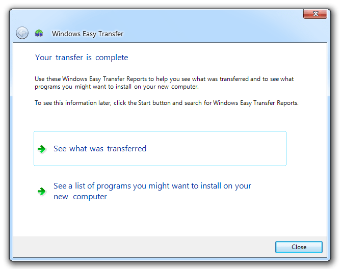 How to use Windows Easy Transfer over the network in Windows 7