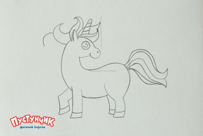 как нарисовать пони единорога