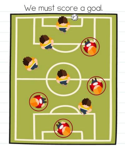 The sign will show a men's . Brain Test Level 203 We Must Score A Goal Walkthrough Or Answer Puzzle4u Answers