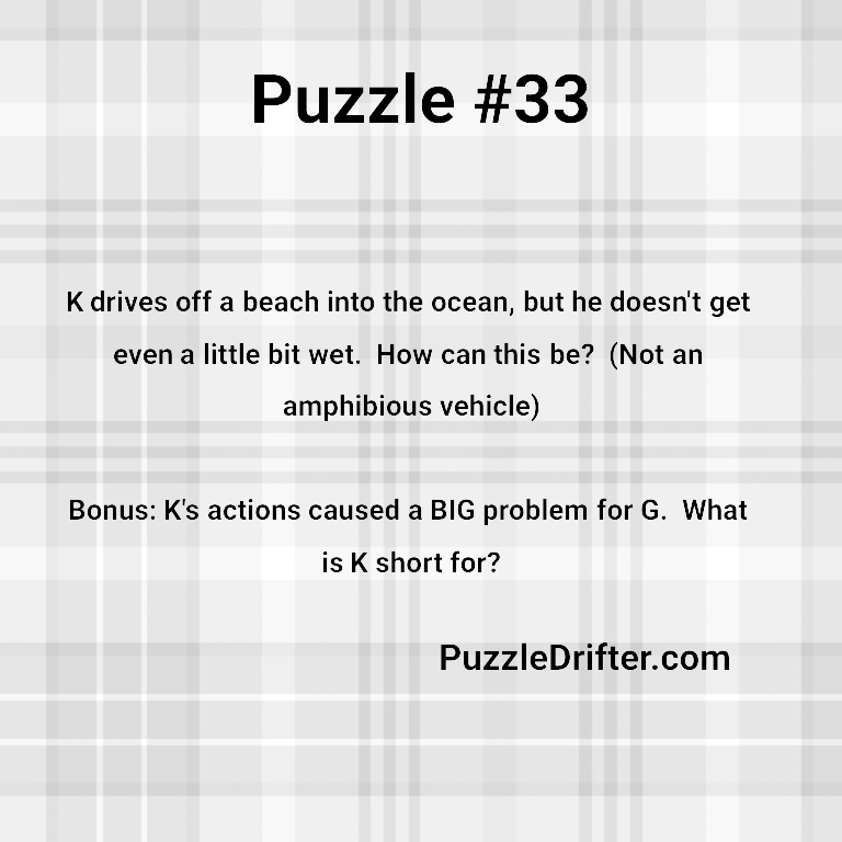 Puzzle 33 Bonus Round! Puzzle Drifter